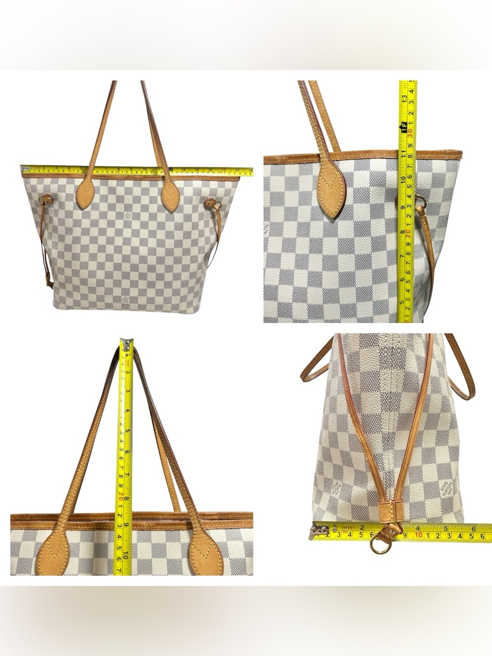 Louis Vuitton Damier Azur Pink & Vachetta MM Neverfull Tote Bag - Picture 11 of 16